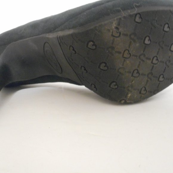 CANDIES BLACK HIGH OPEN TOED HEEL DRESS SHOES-SZ 8M - Picture 8 of 8